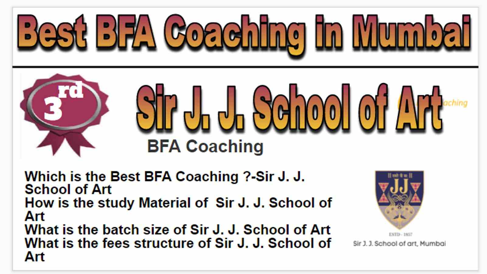 Rank 3 best BFA coaching in Mumbai