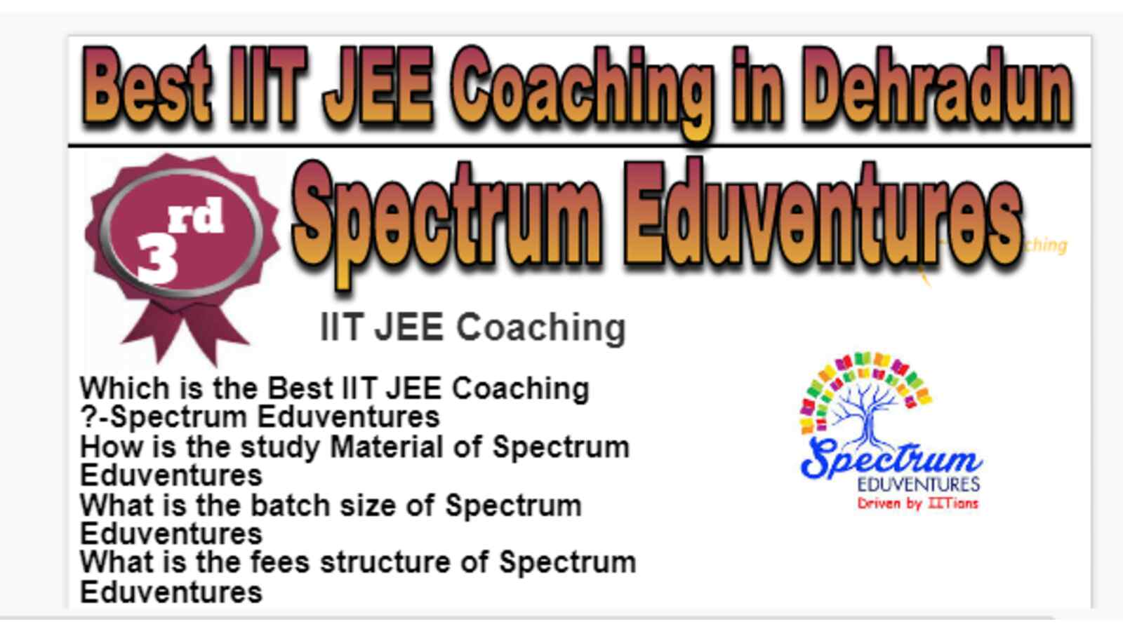 Rank 3 Best IIT JEE Coaching in Dehradun