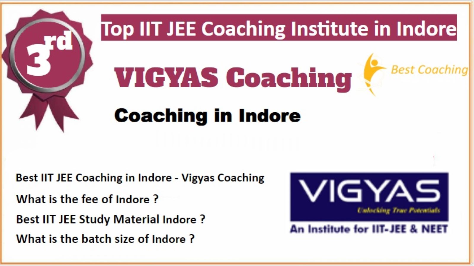 Rank 3 Best IIT JEE Coaching in Indore