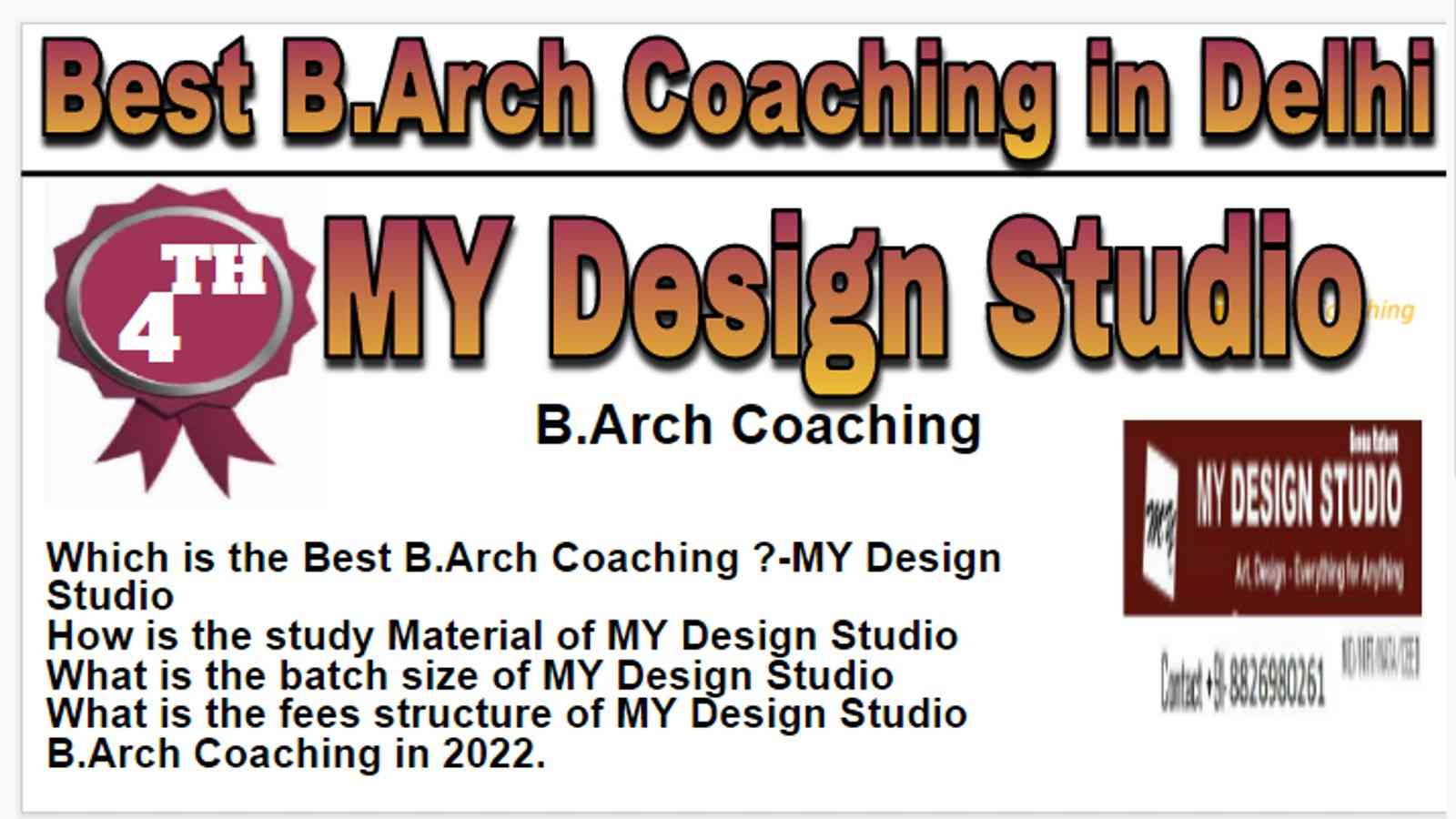 Rank 4 Best B.Arch. coaching in Delhi
