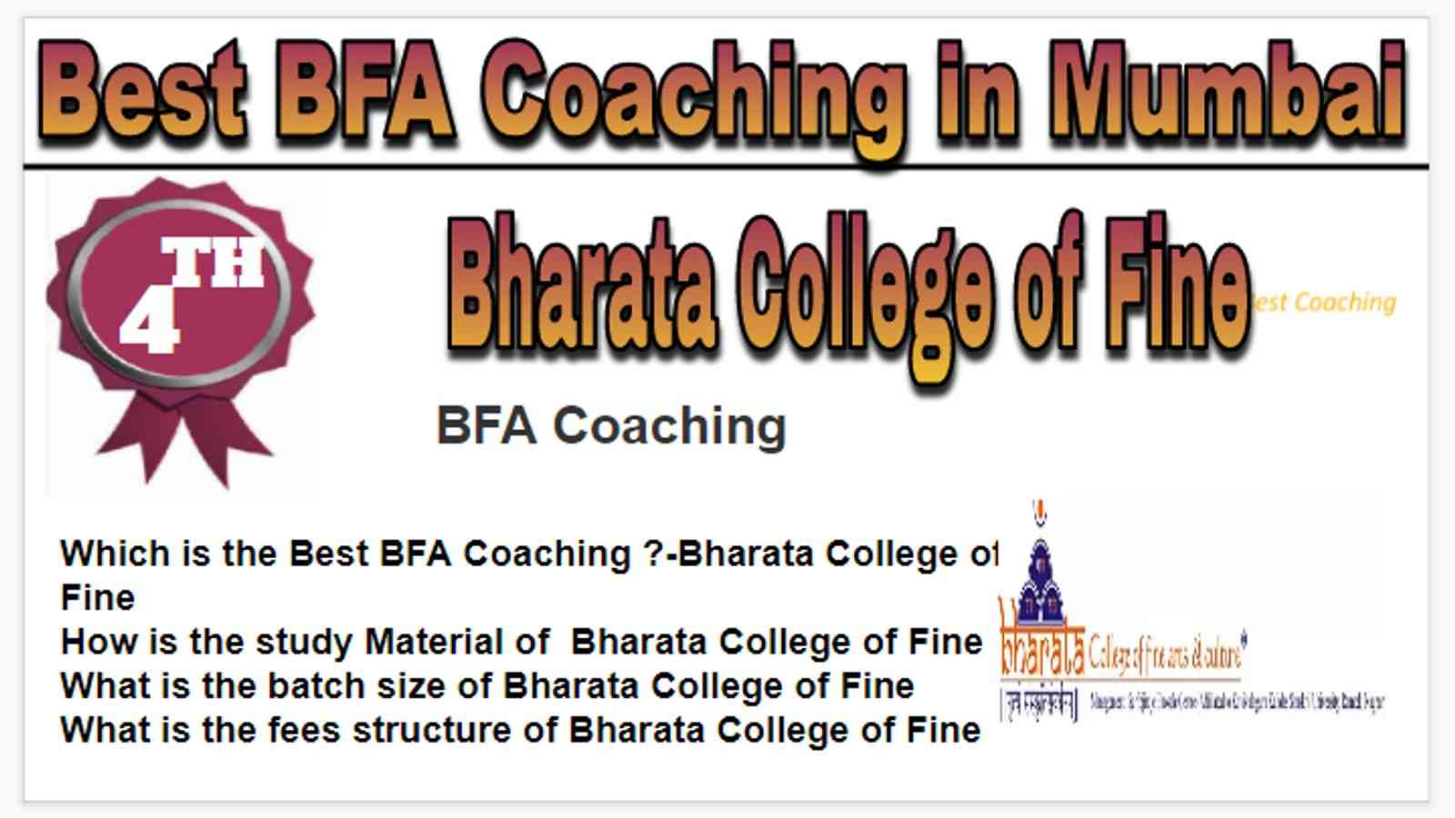Rank 4 best BFA coaching in Mumbai