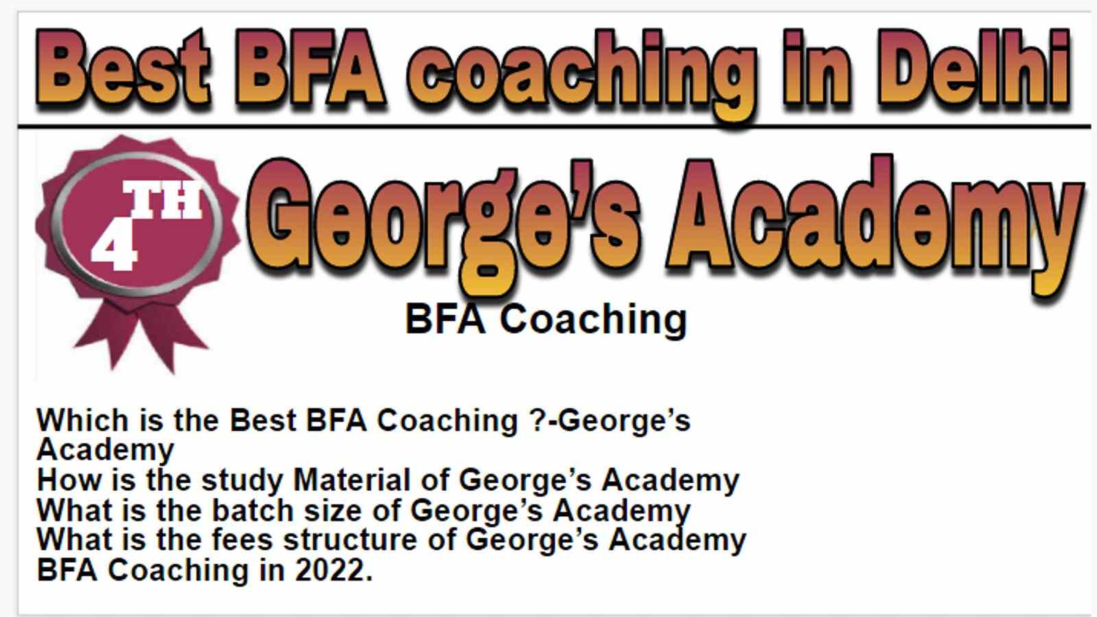 Rank 4 Best BFA coaching in Delhi