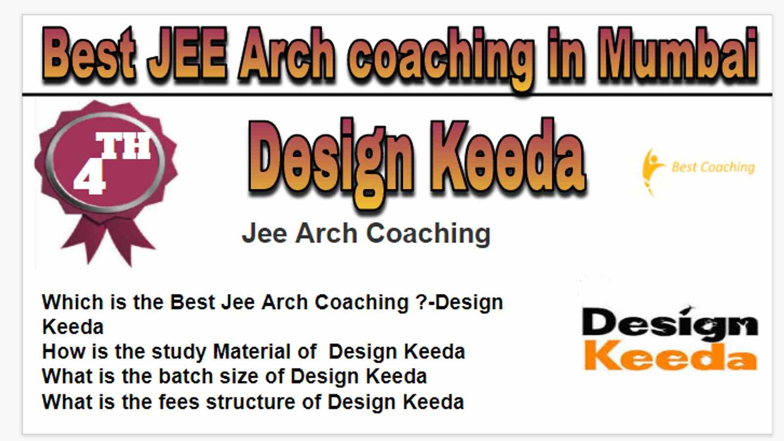 Rank 4 Best JEE Arch coaching in Mumbai