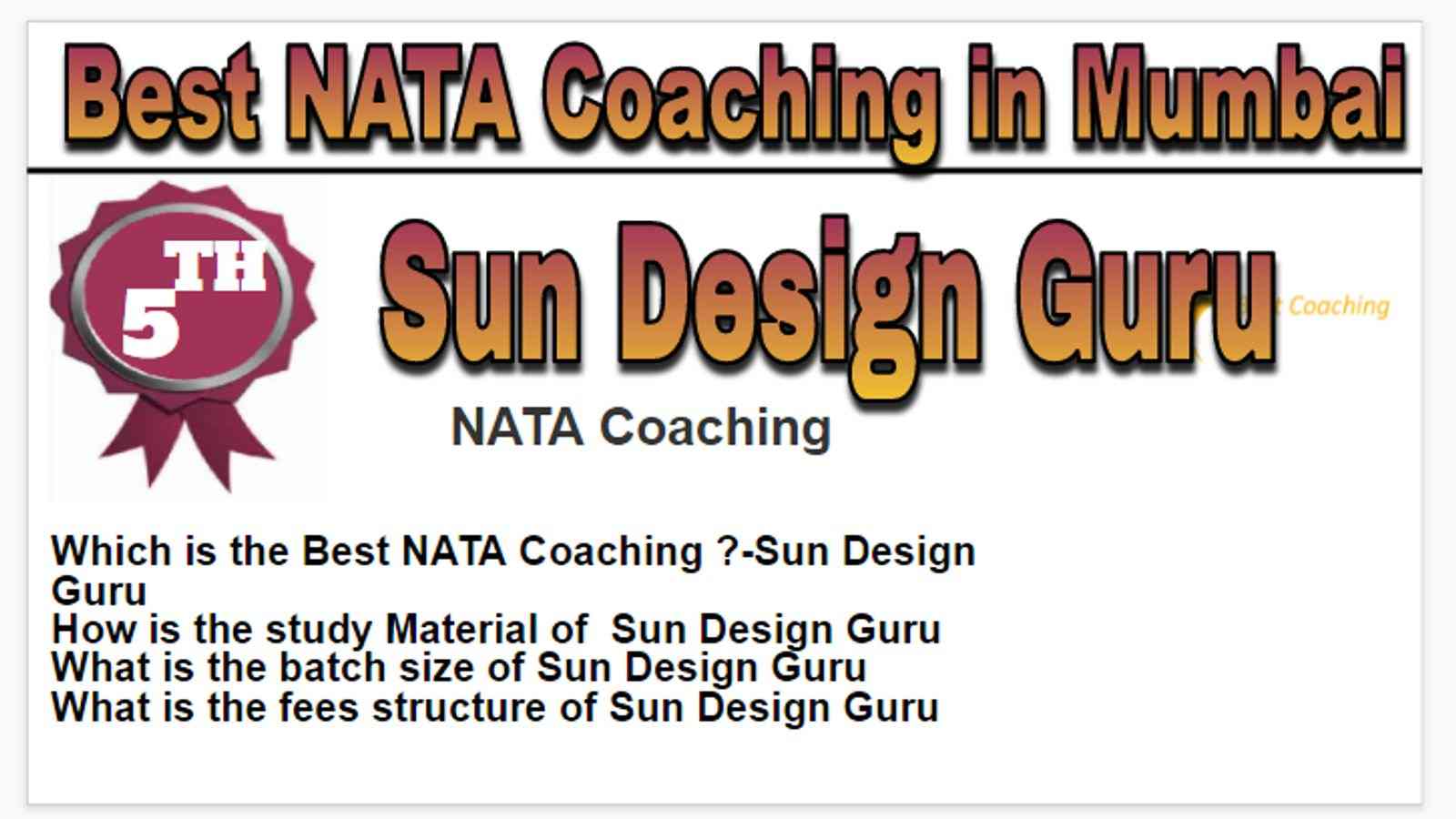 Rank 5 best NATA coaching in Mumbai