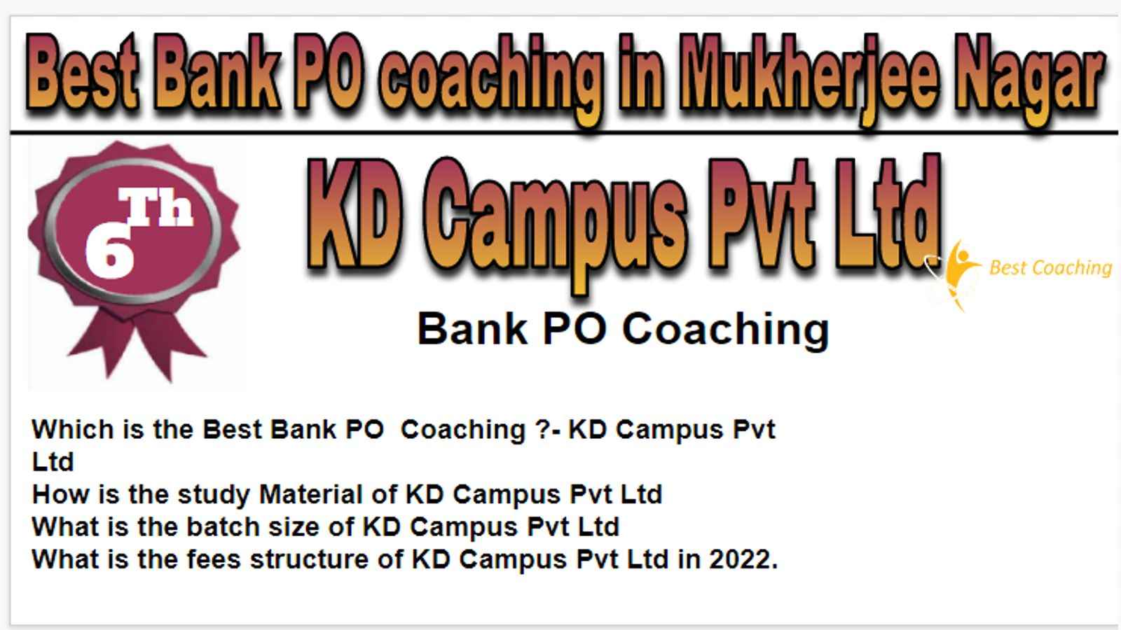 Best Bank PO Coaching in Mukherjee Nagar