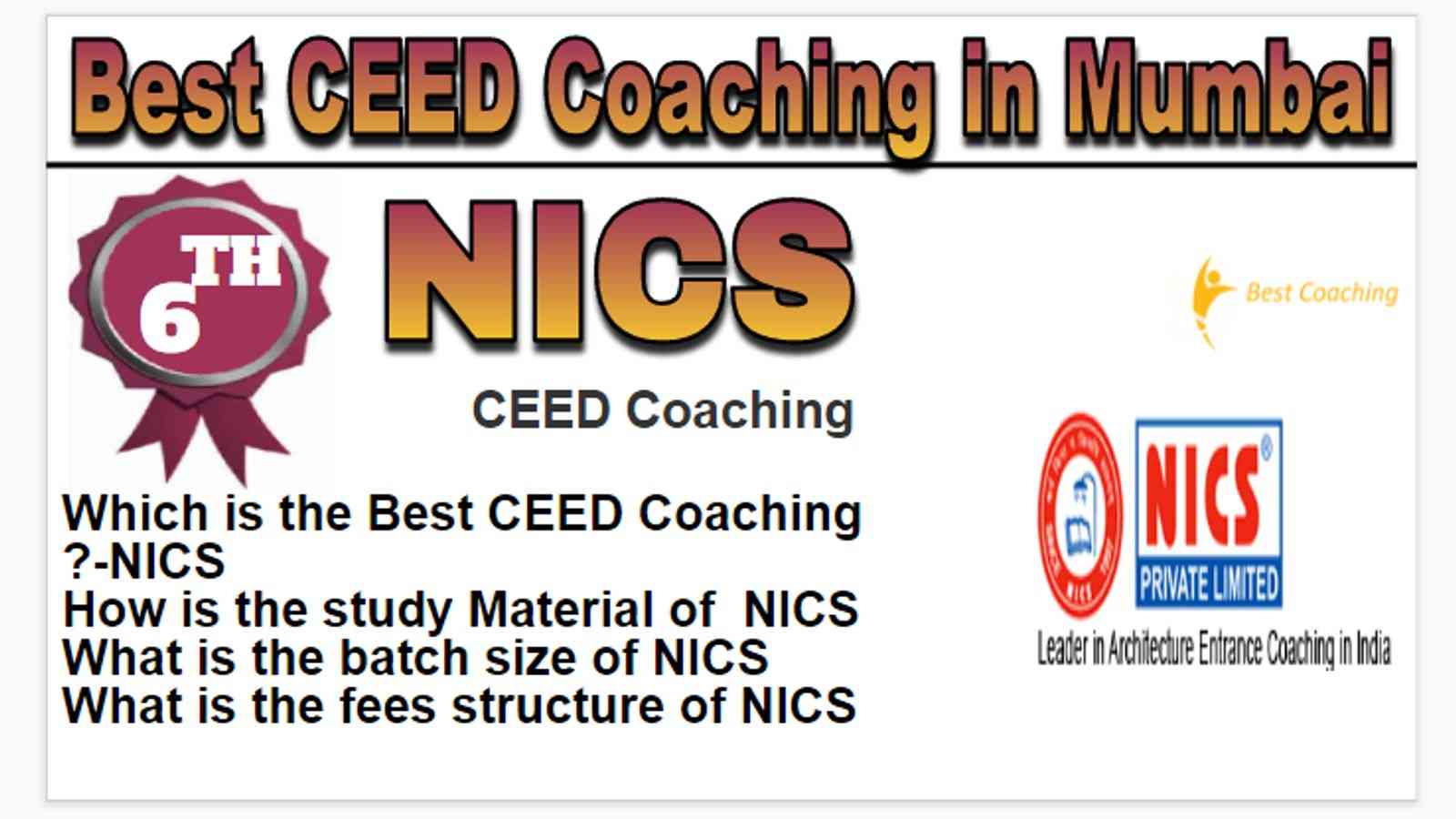 Rank 6 Best CEED coaching in Mumbai