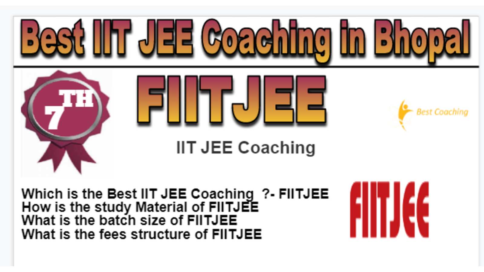 Rank 7 Best IIT JEE Coaching in Bhopal