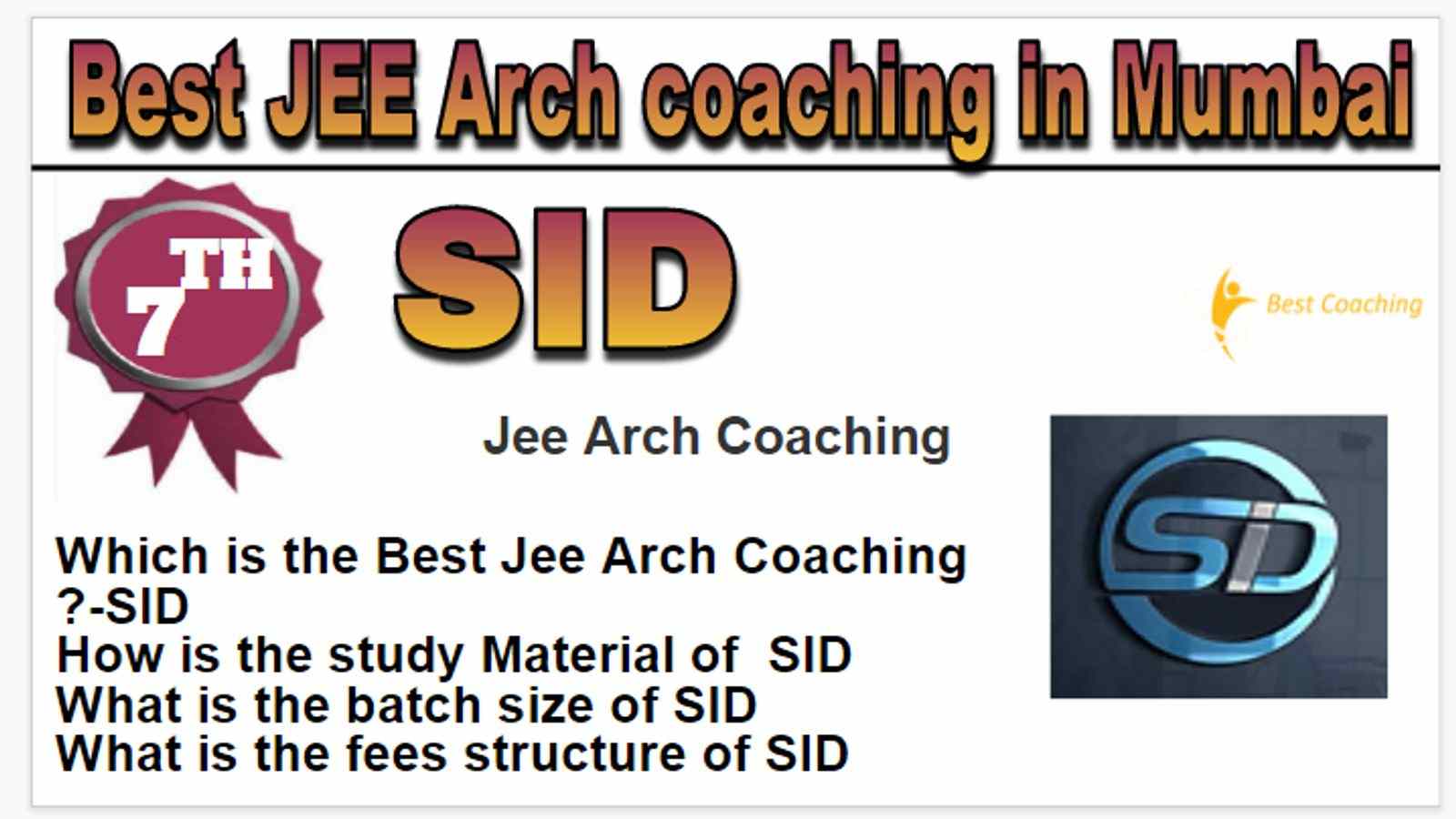Rank 7 Best JEE Arch coaching in Mumbai