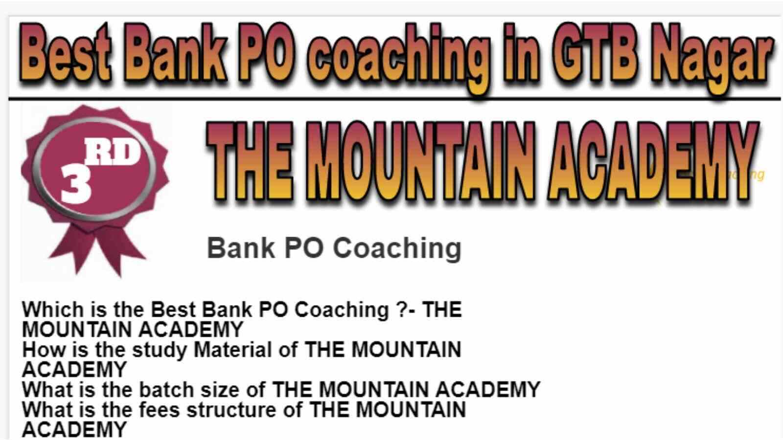 Rank 3 Best Bank PO Coaching in GTB Nagar