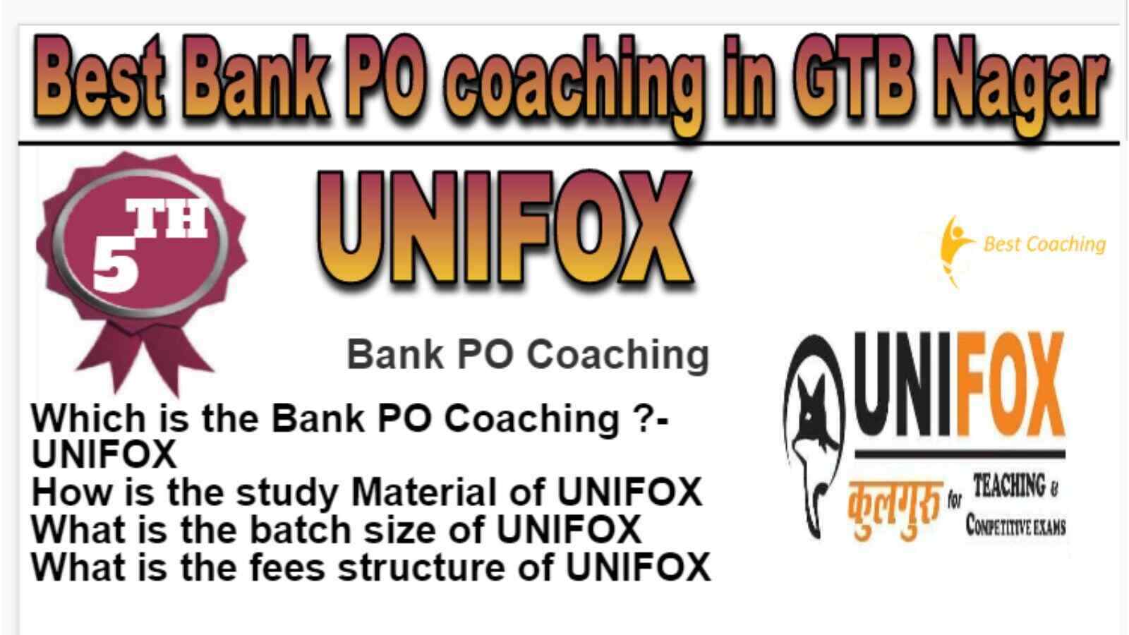 Rank 5 Best Bank PO Coaching in GTB Nagar