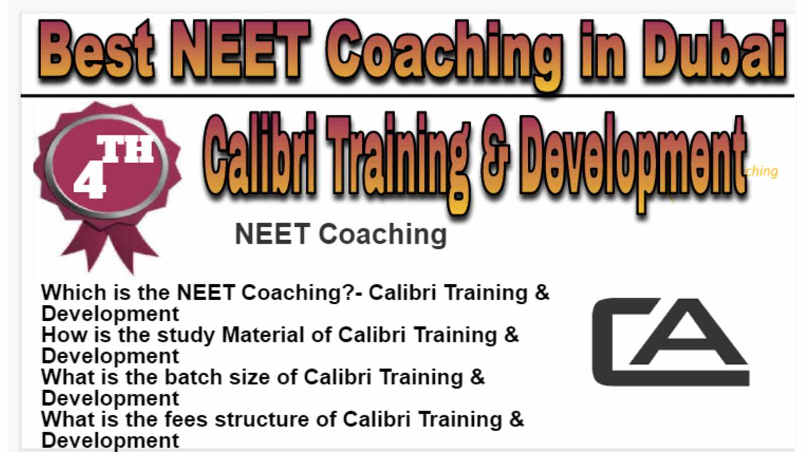 Rank 4 Best NEET Coaching in Dubai