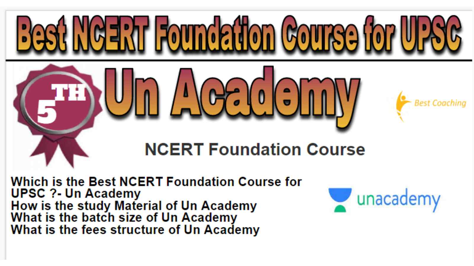 Rank 5 Best NCERT Foundation Course for UPSC 
