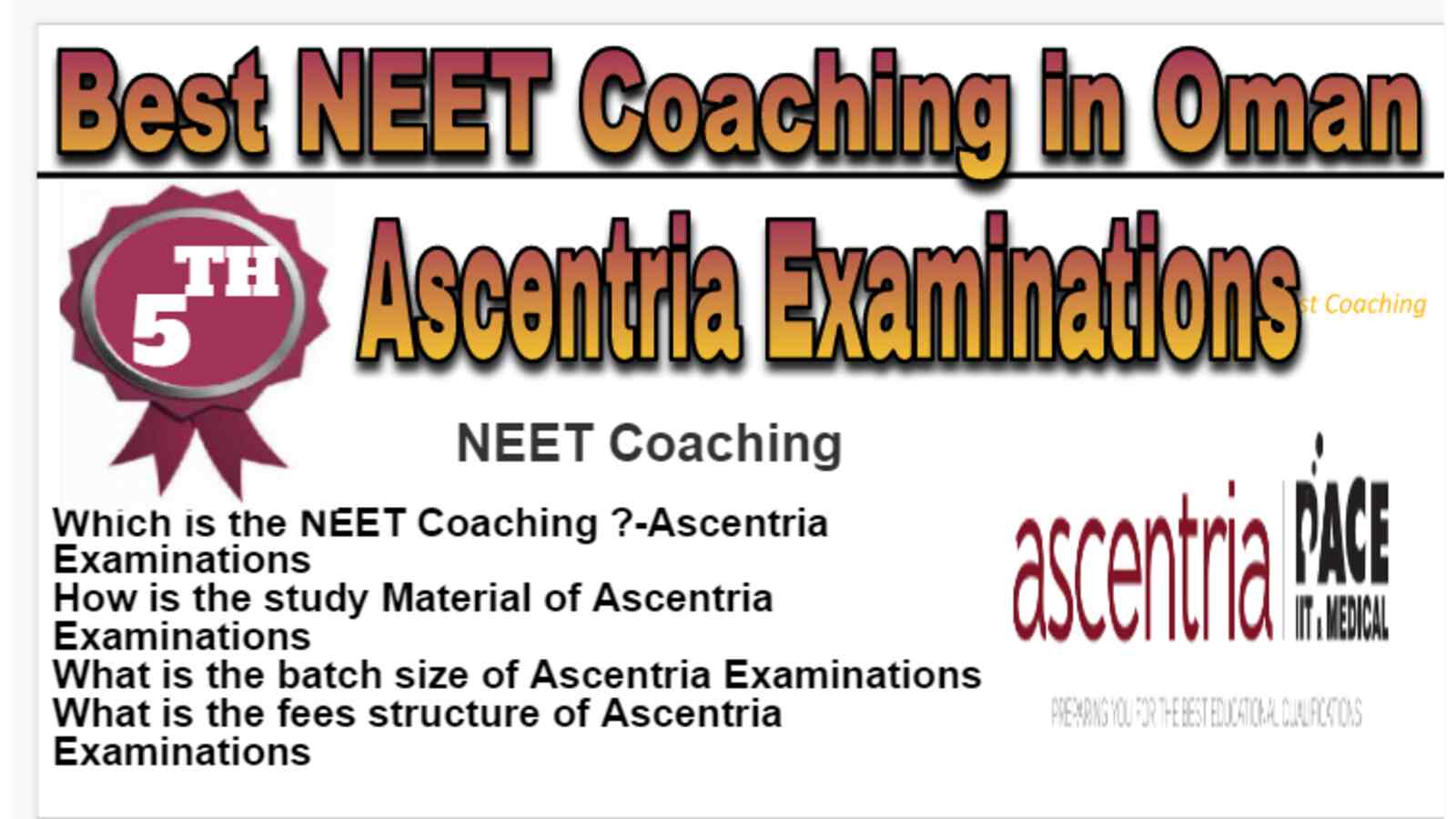 Rank 5 Best NEET Coaching in Oman