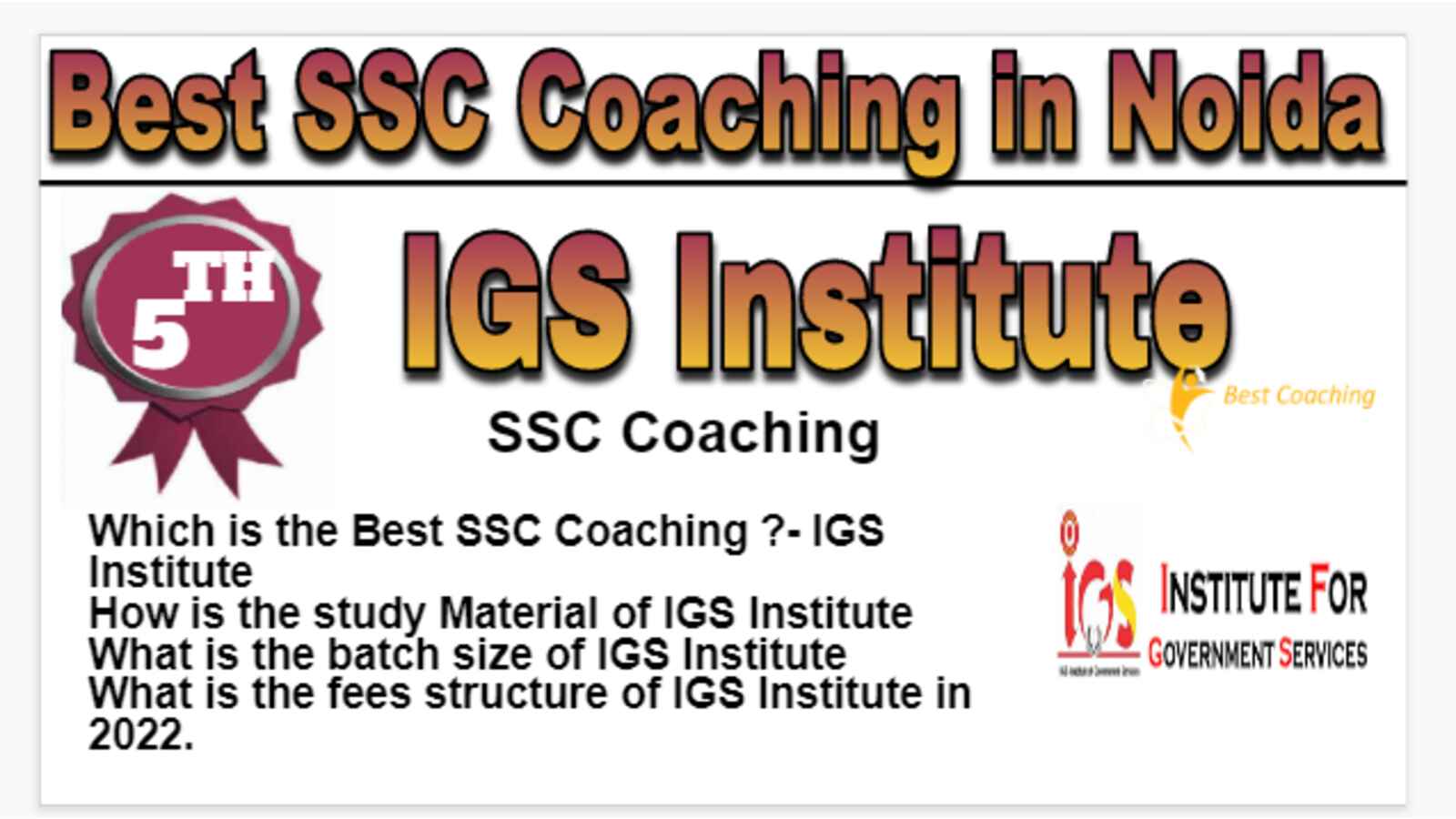 Rank 5 Best SSC Coaching in Noida