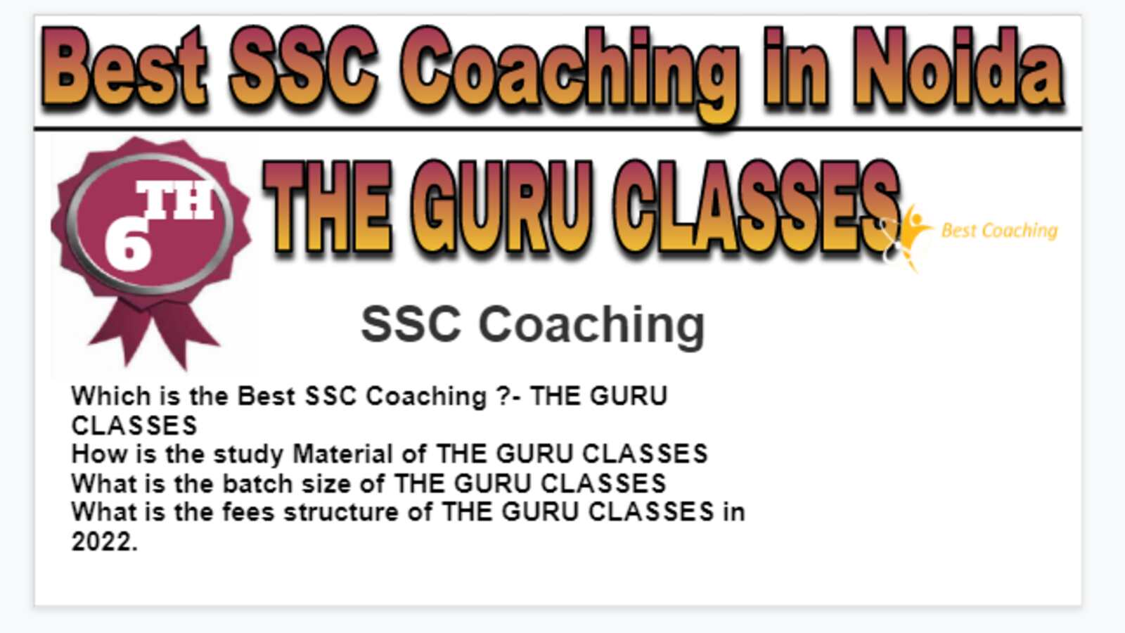 Rank 6 Best SSC Coaching in Noida