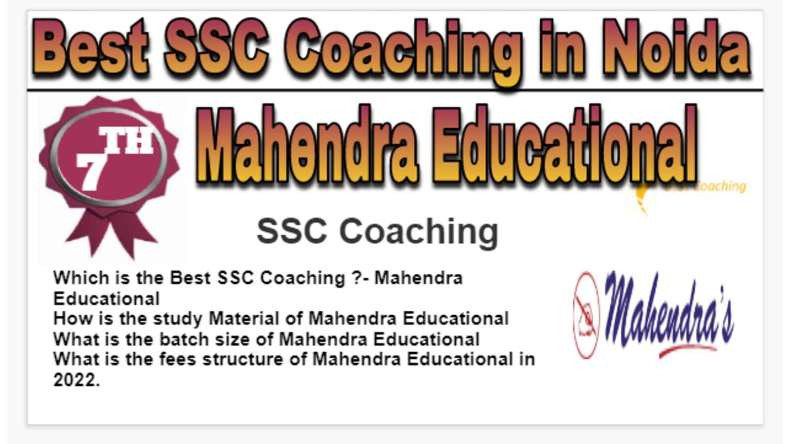 Rank 7 Best SSC Coaching in Noida