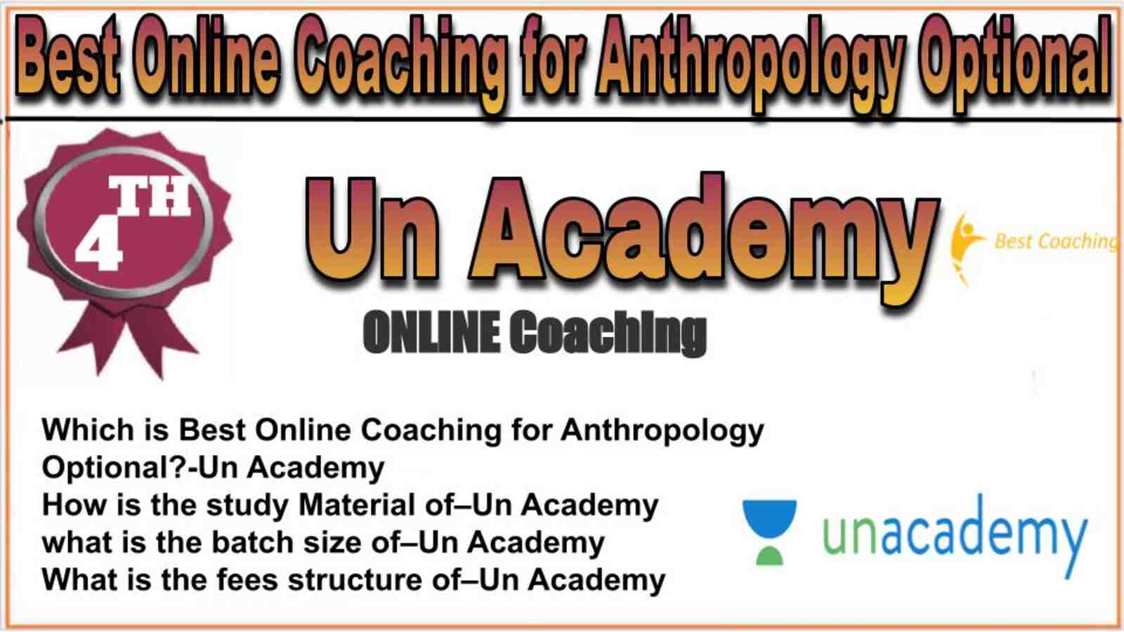 Rank 4 best online coaching for Anthropology Optional