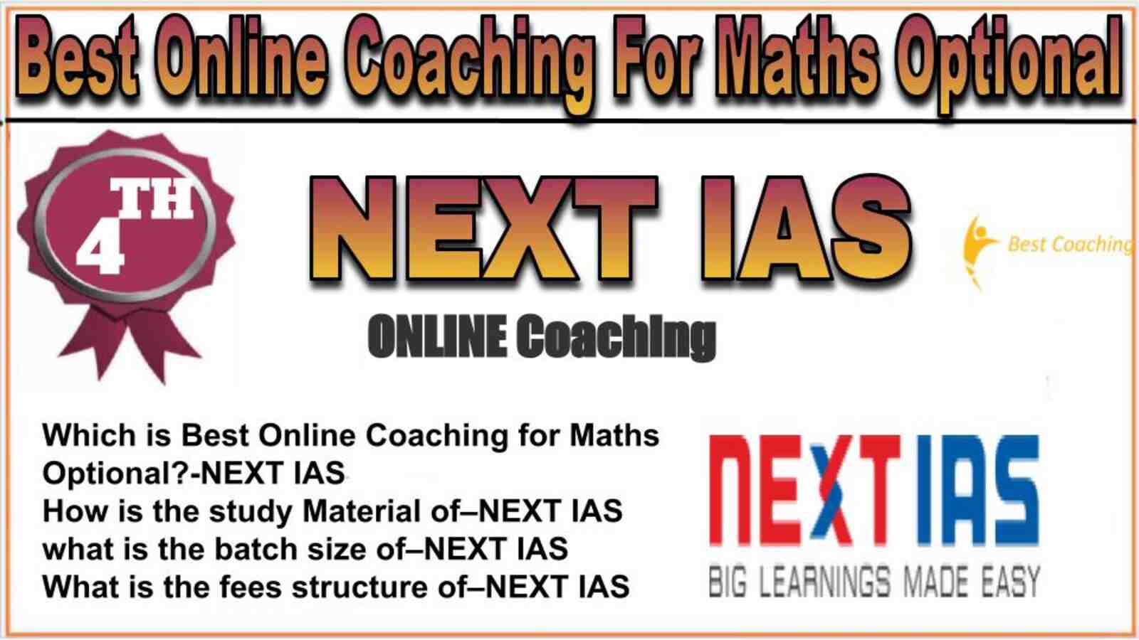 Rank 4 best online coaching for Maths Optional