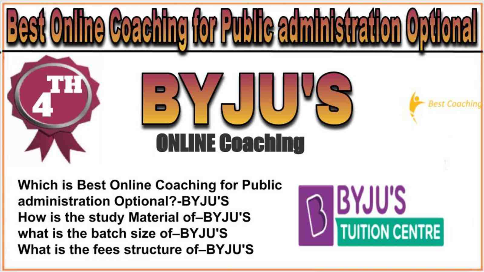 Rank 4 best online coaching for Public administration Optional