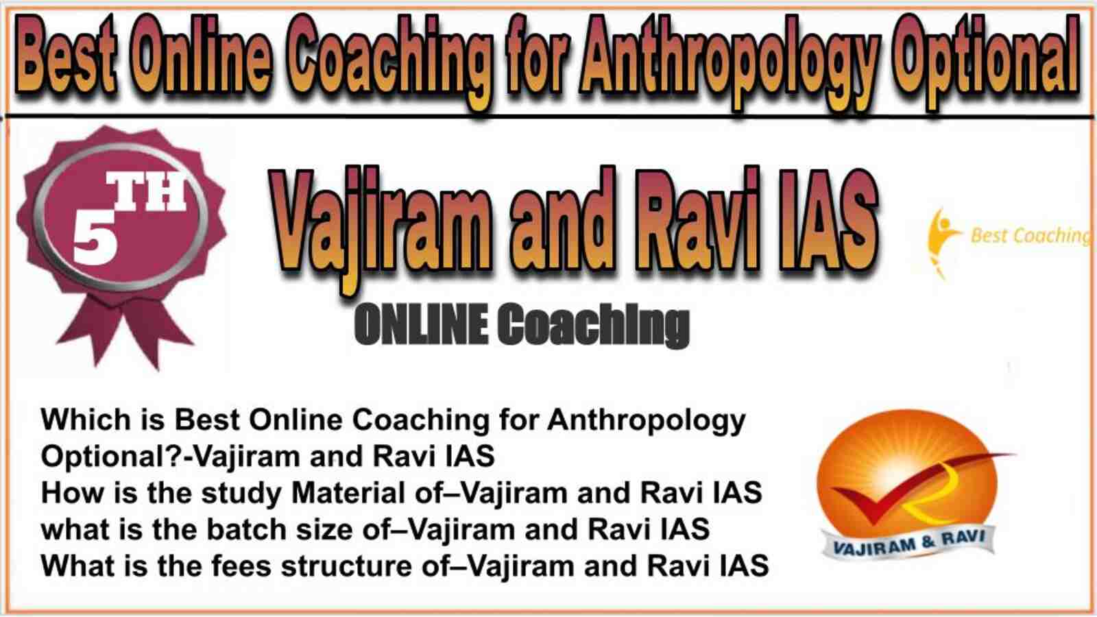 Rank 5 best online coaching for Anthropology Optional