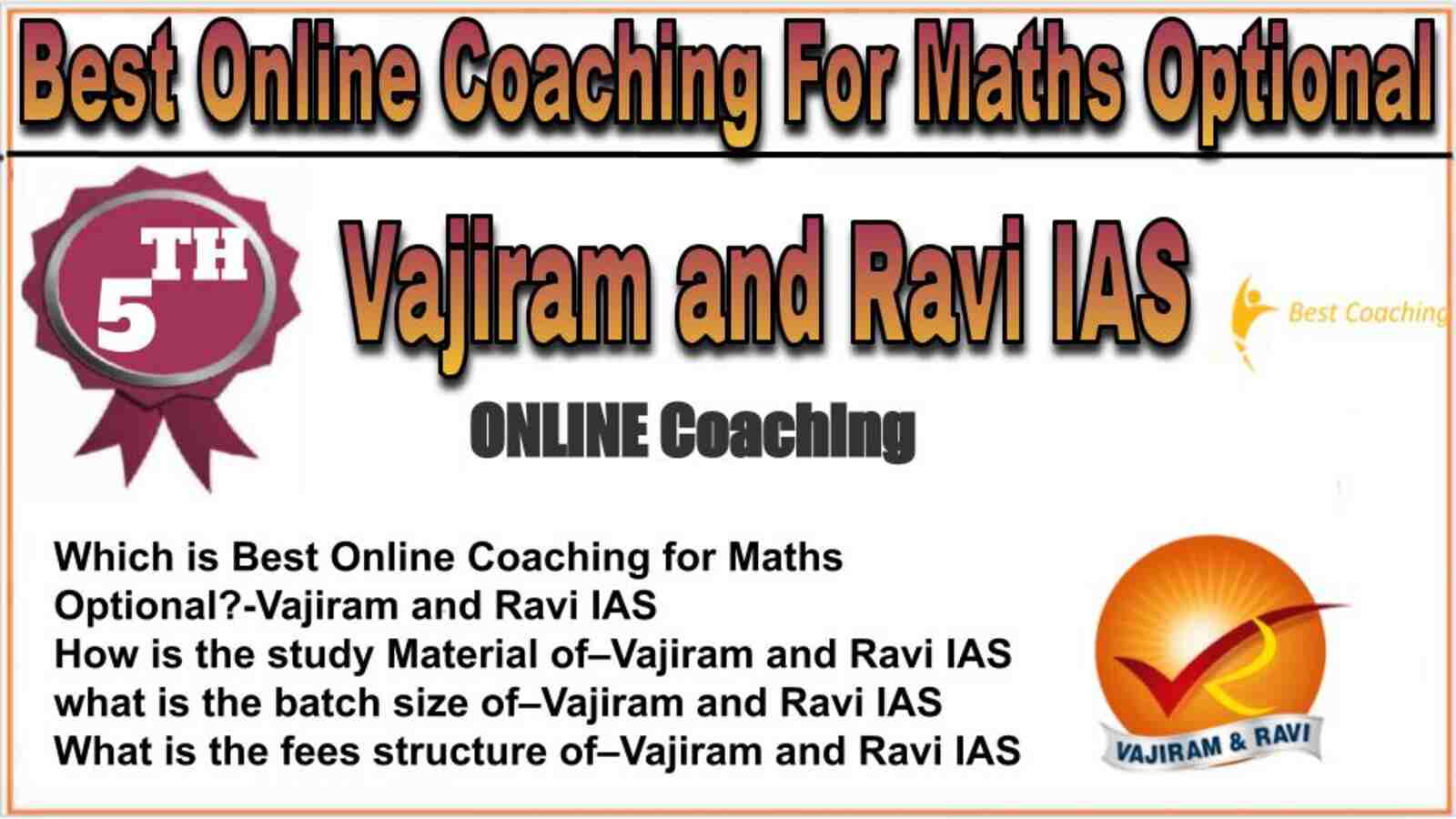 Rank 5 best online coaching for Maths Optional