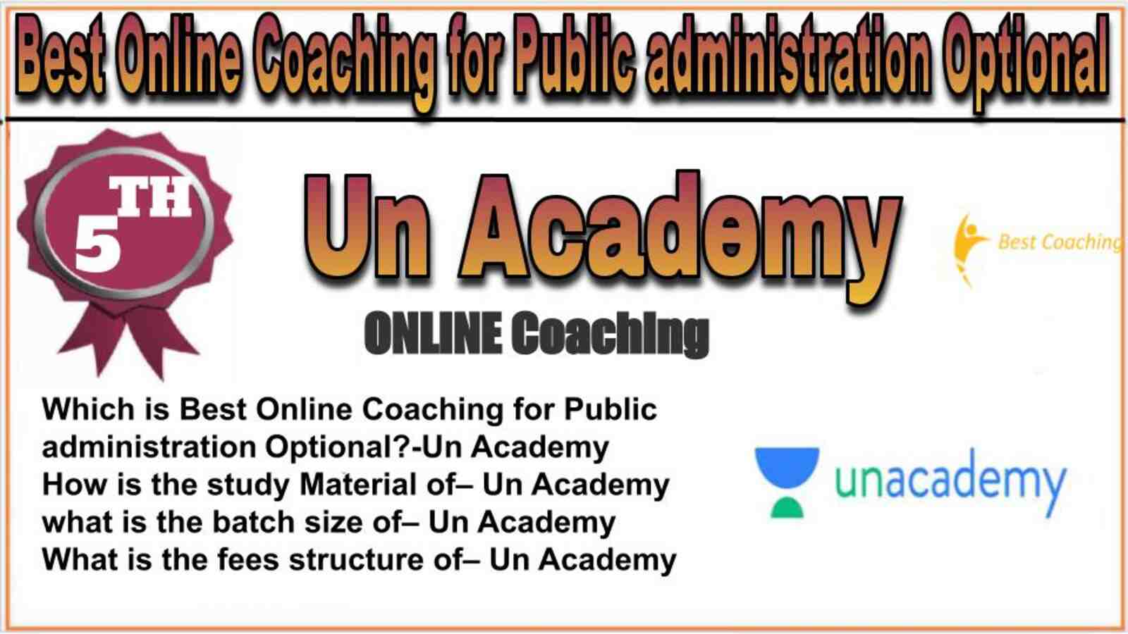 Rank 5 best online coaching for Public administration Optional