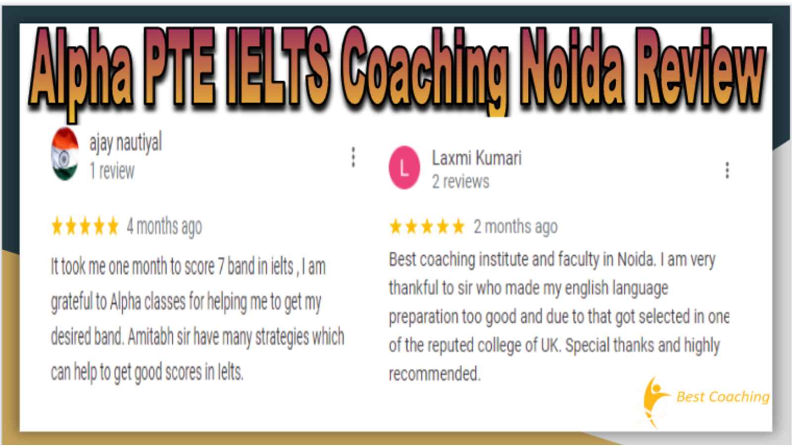 Alpha PTE IELTS Coaching Noida Review