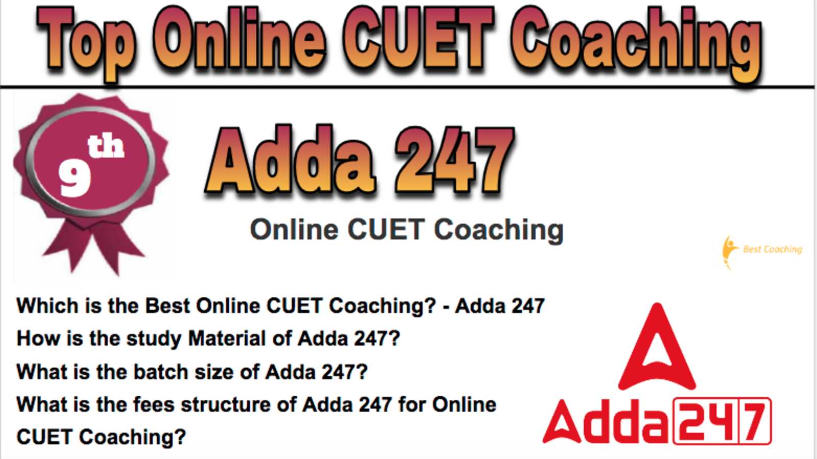 9th Best Online CUET Coaching