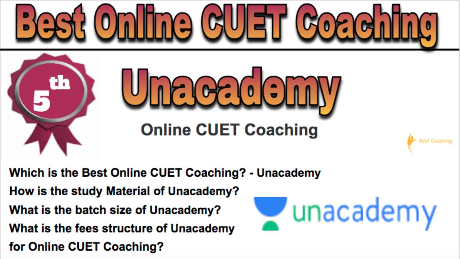 Rank 5th Best Online CUET Coaching