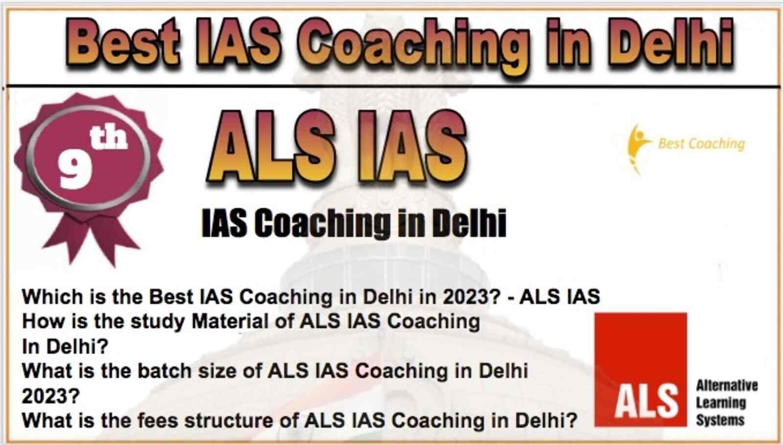 9th Best IAS Coaching in Delhi