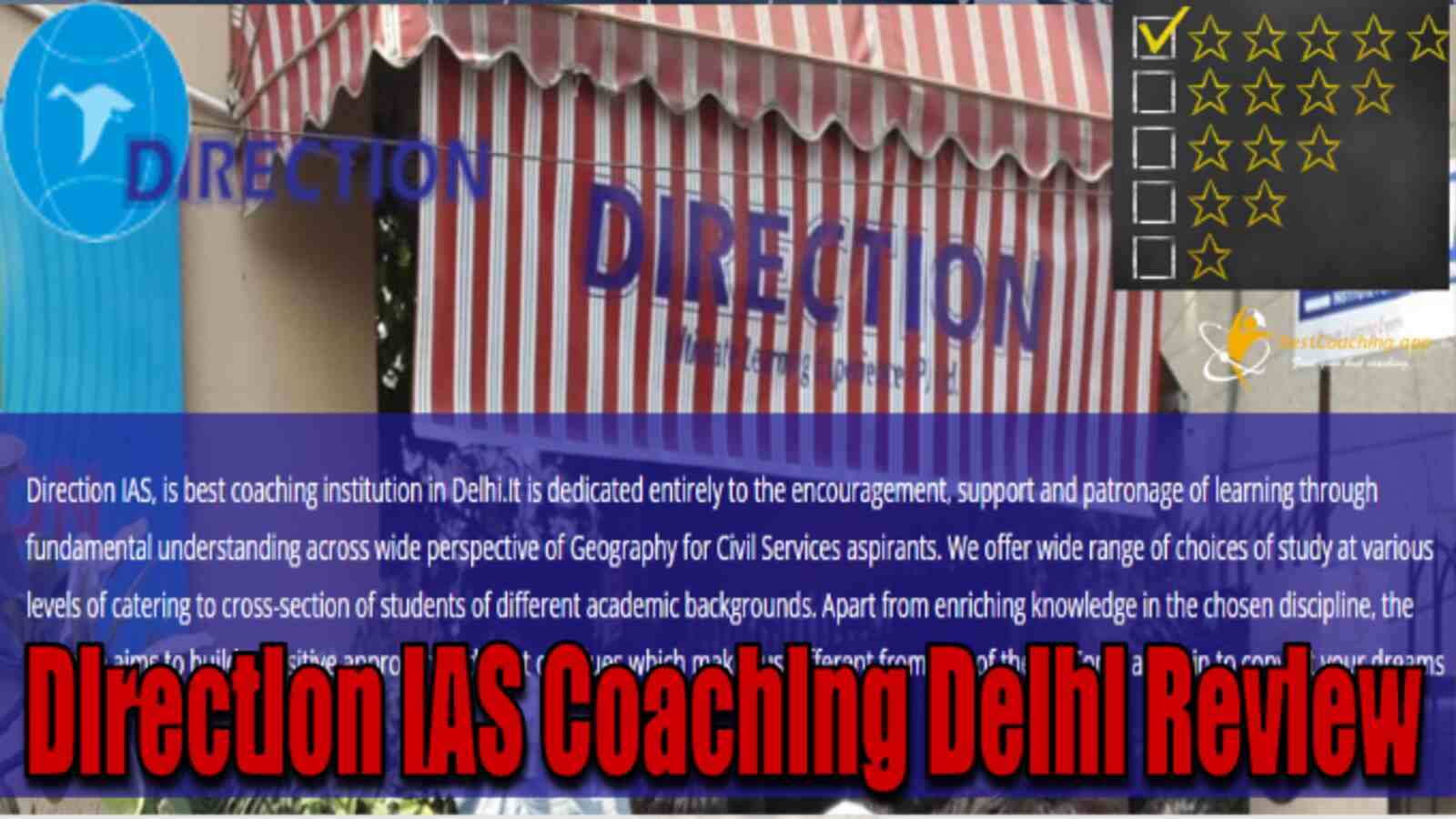Direction IAS Coaching Delhi Review