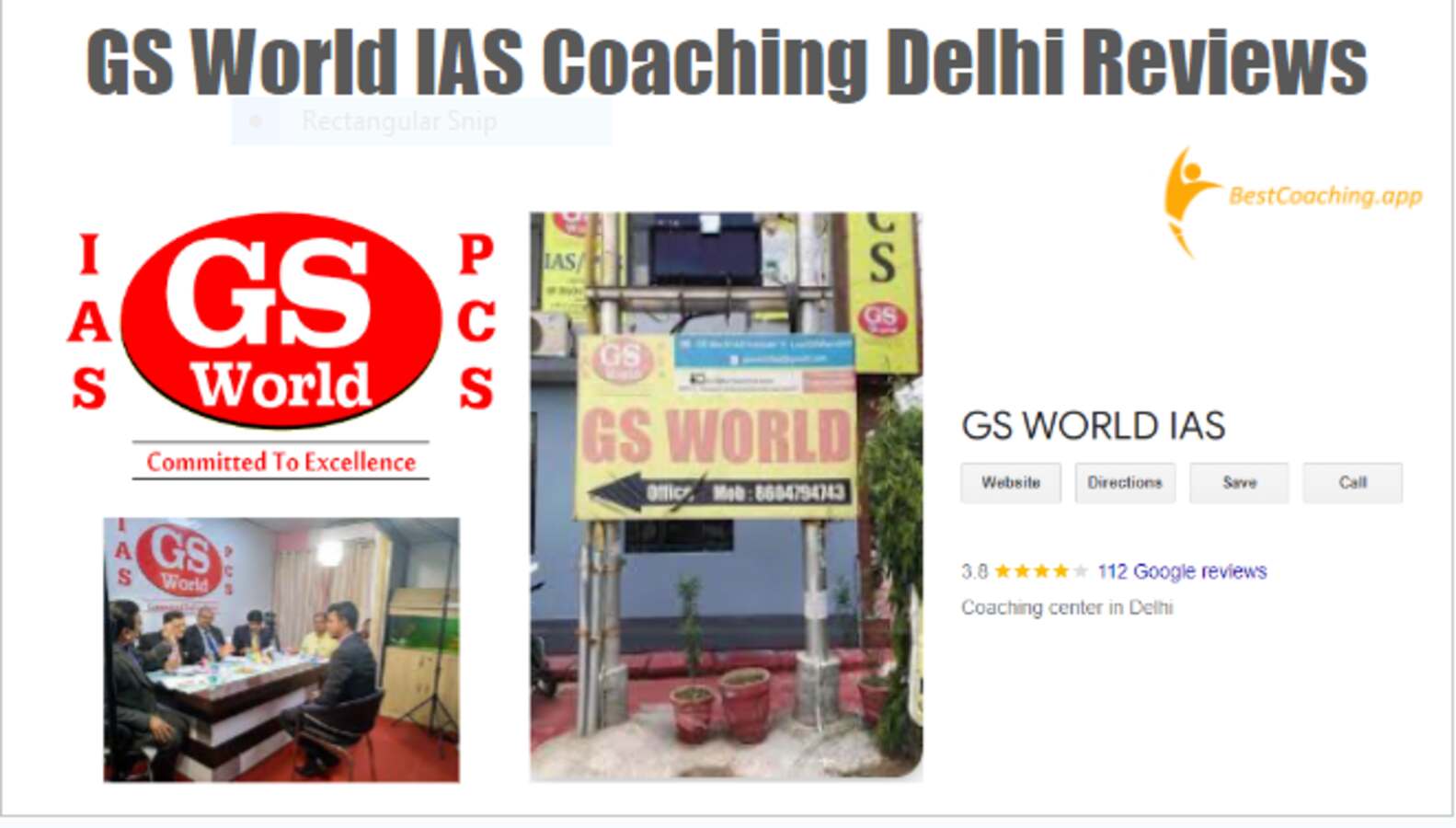 GS World IAS Coaching Delhi Reviews