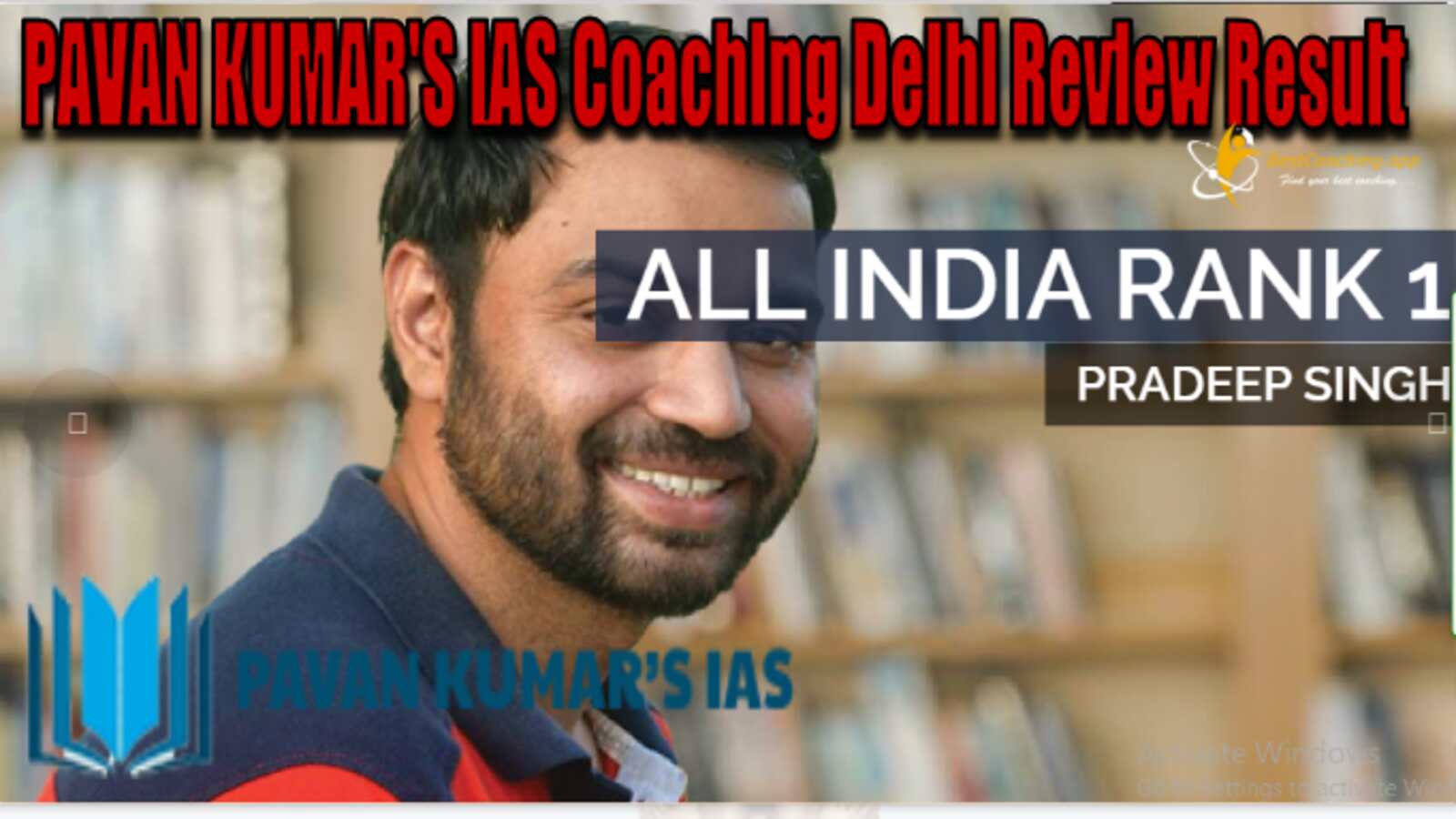 PAVAN KUMAR'S IAS Coaching Delhi Review Result