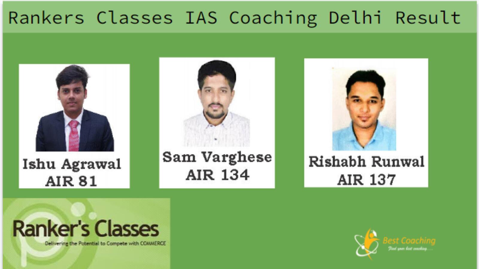 Ranker’s Classes IAS Coaching Delhi Result