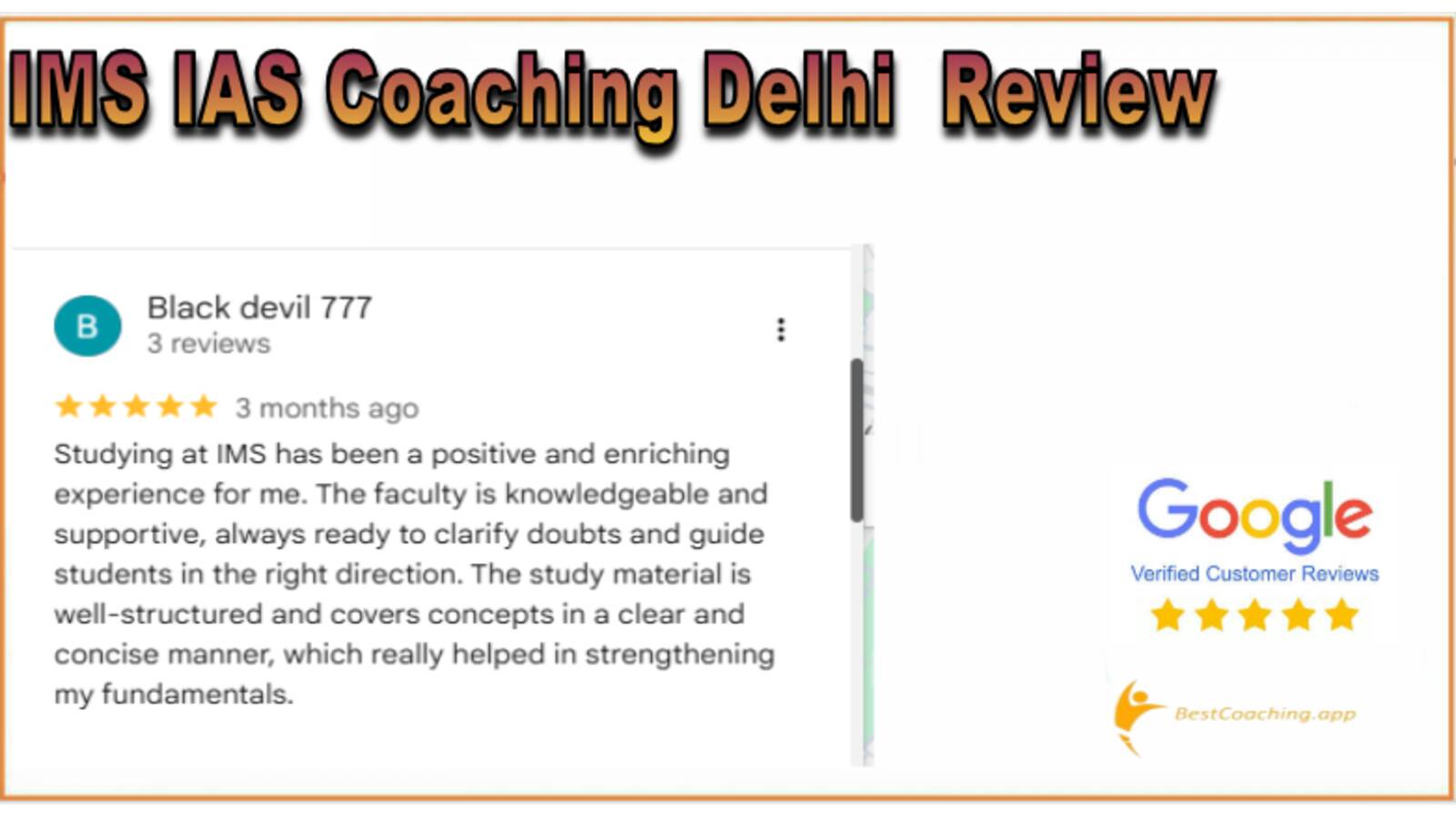 ims ias cOACHING dELHI rEVIEWS