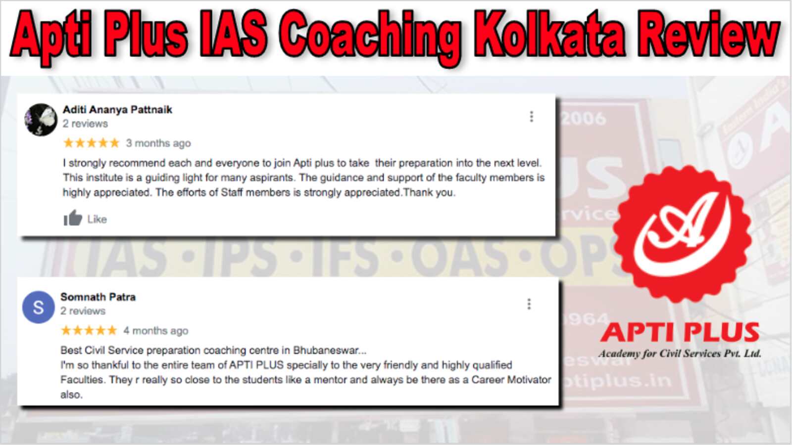 Apti Plus IAS Coaching Kolkata Review