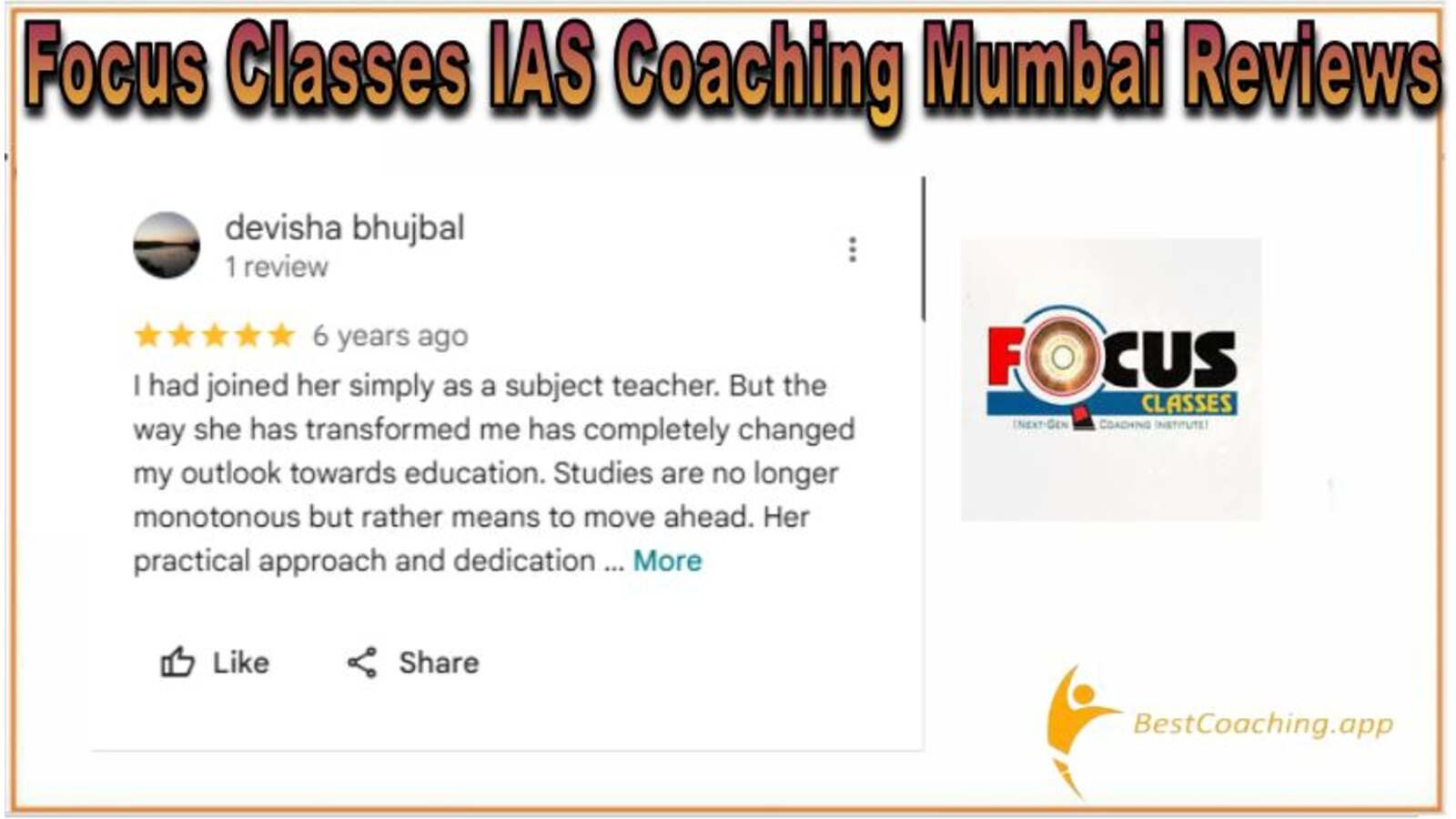 Focus IAS Coaching Mumbai reviews