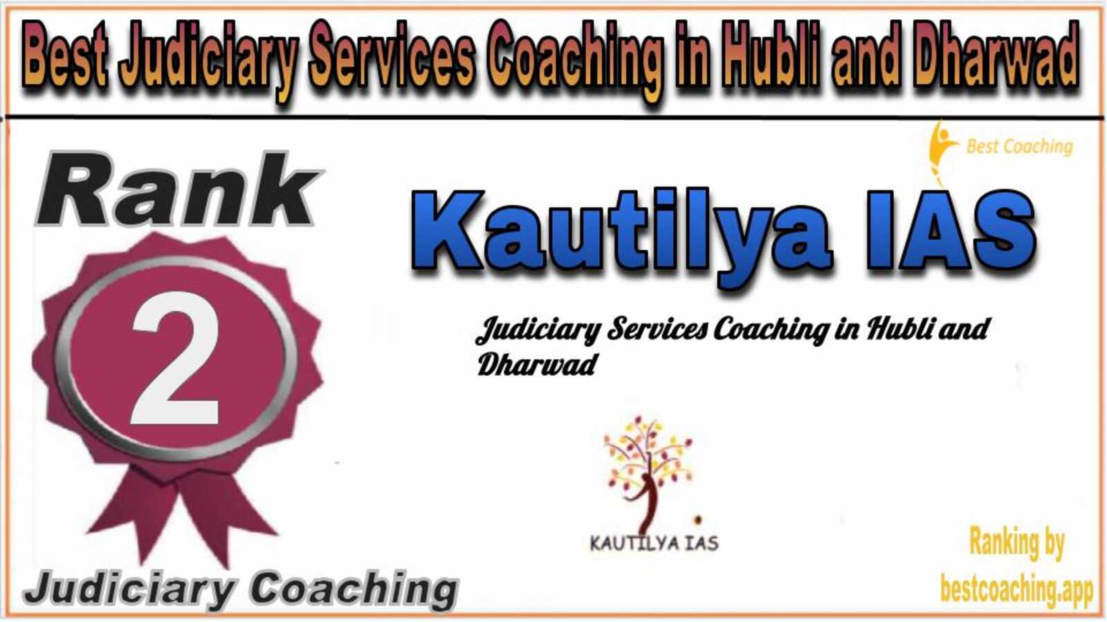 Rank 2. Kautilya IAS Best Judiciary Services Coaching in Hubli and Dharwad