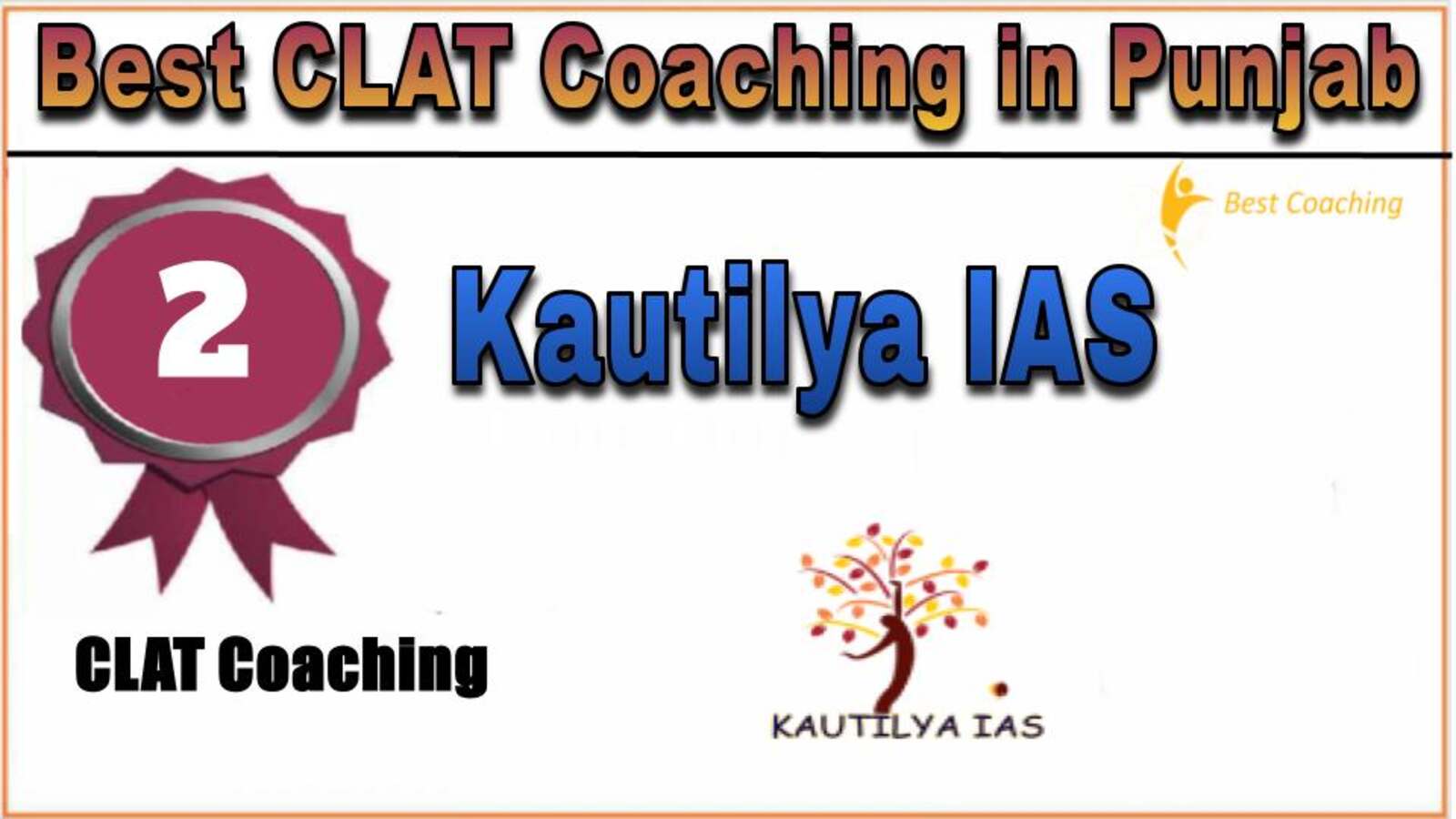 Rank 2. Kautilya IAS CLAT Coaching in Punjab