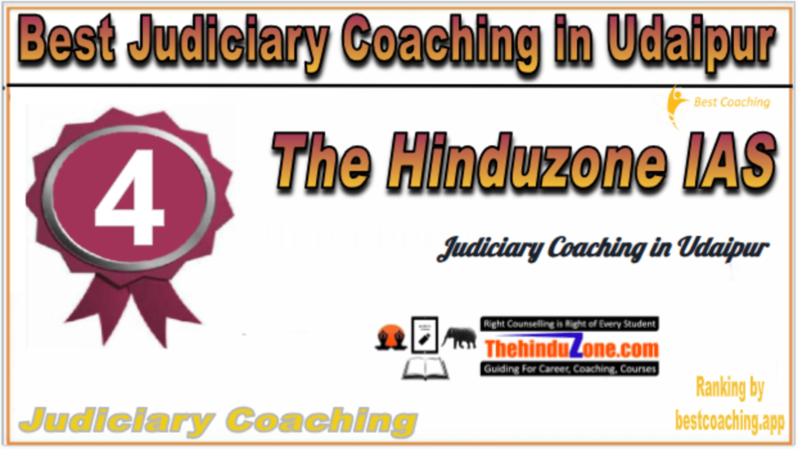 Rank 4. The Hinduzone IAS Best Judiciary Services Coaching in Udaipur