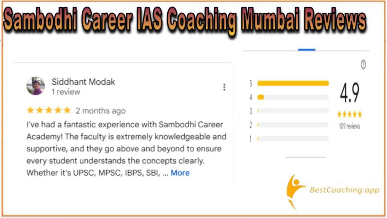 Sambodhi Coaching Mumbai Reviews