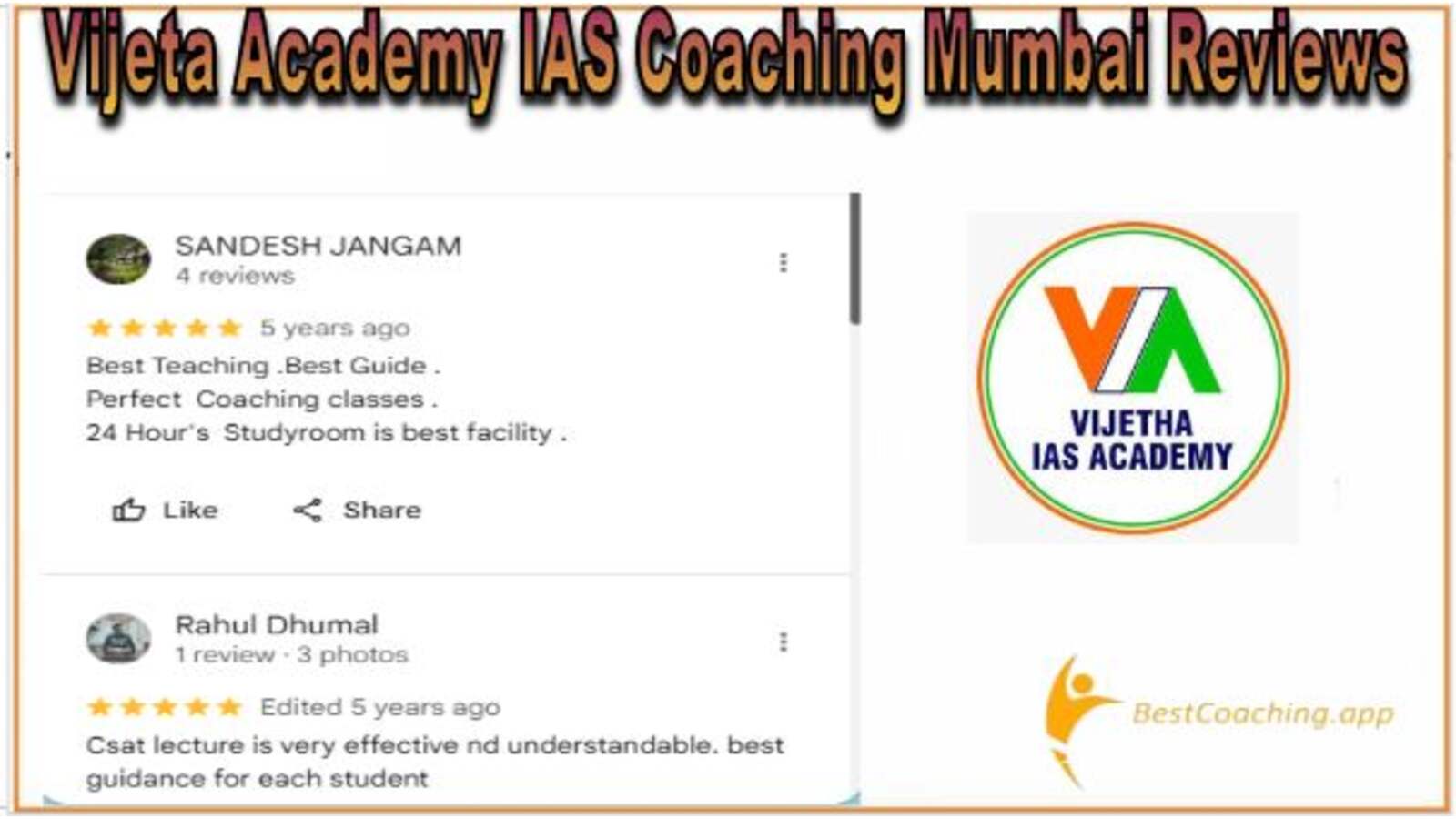 Vijeta IAS Academy Mumbai Reviews