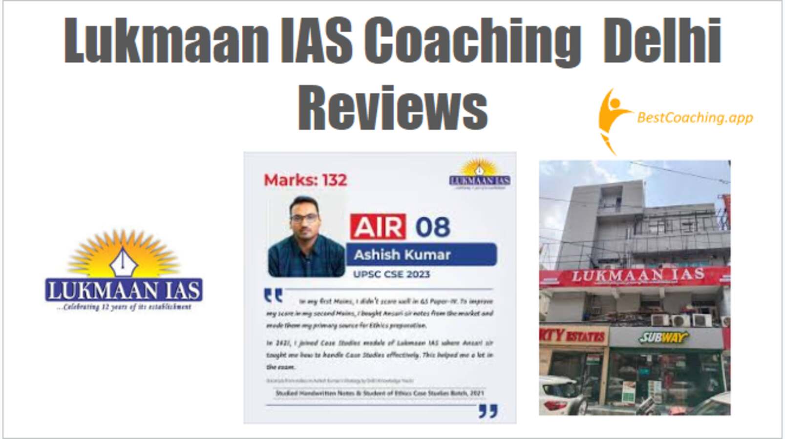 Lukmaan IAS Coaching Delhi Reviews