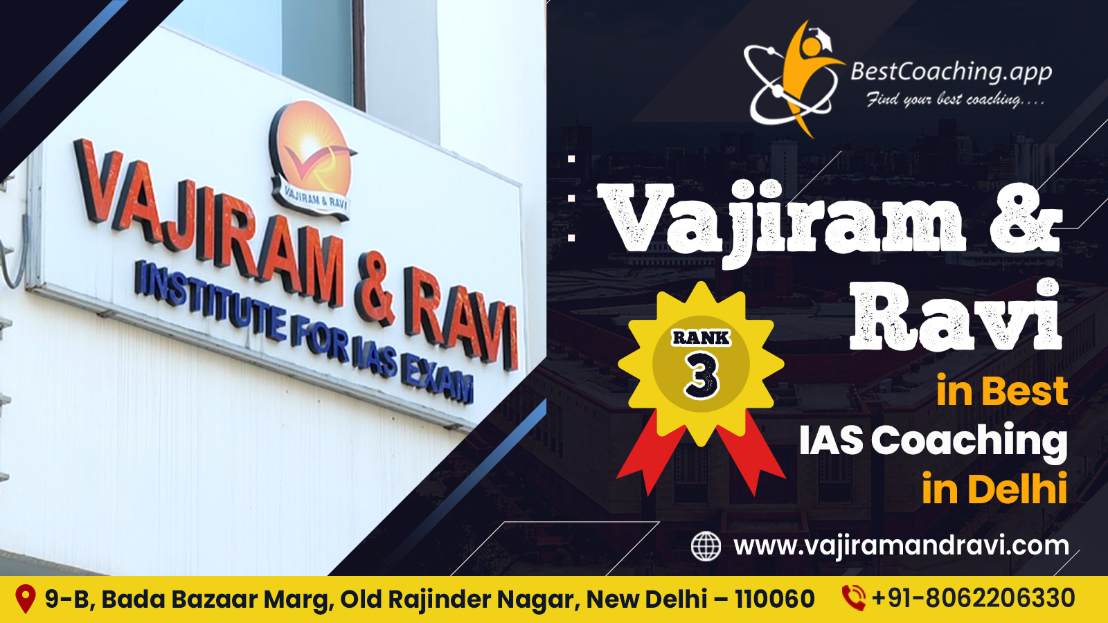 Vajiram and Ravi | Rank 3 in Best IAS Coaching in Delhi