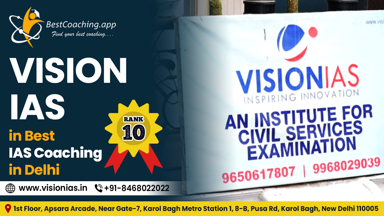 Vision IAS | Rank 10 in Best IAS Coaching in Delhi 