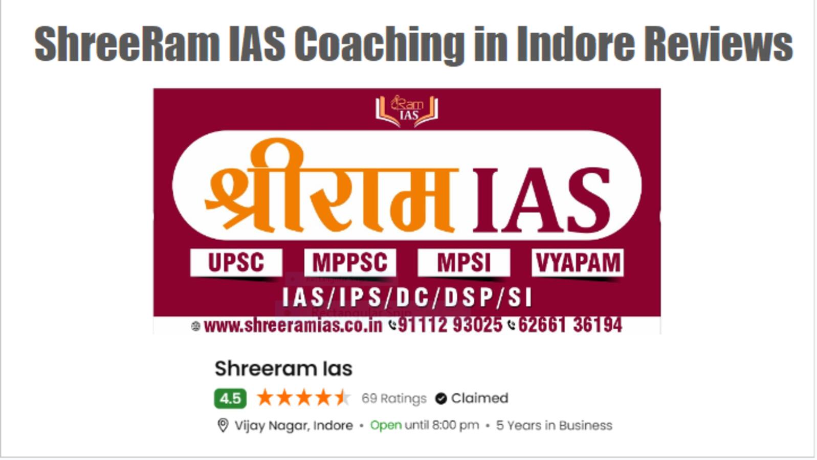 ShreeRam IAS coaching Indore Review