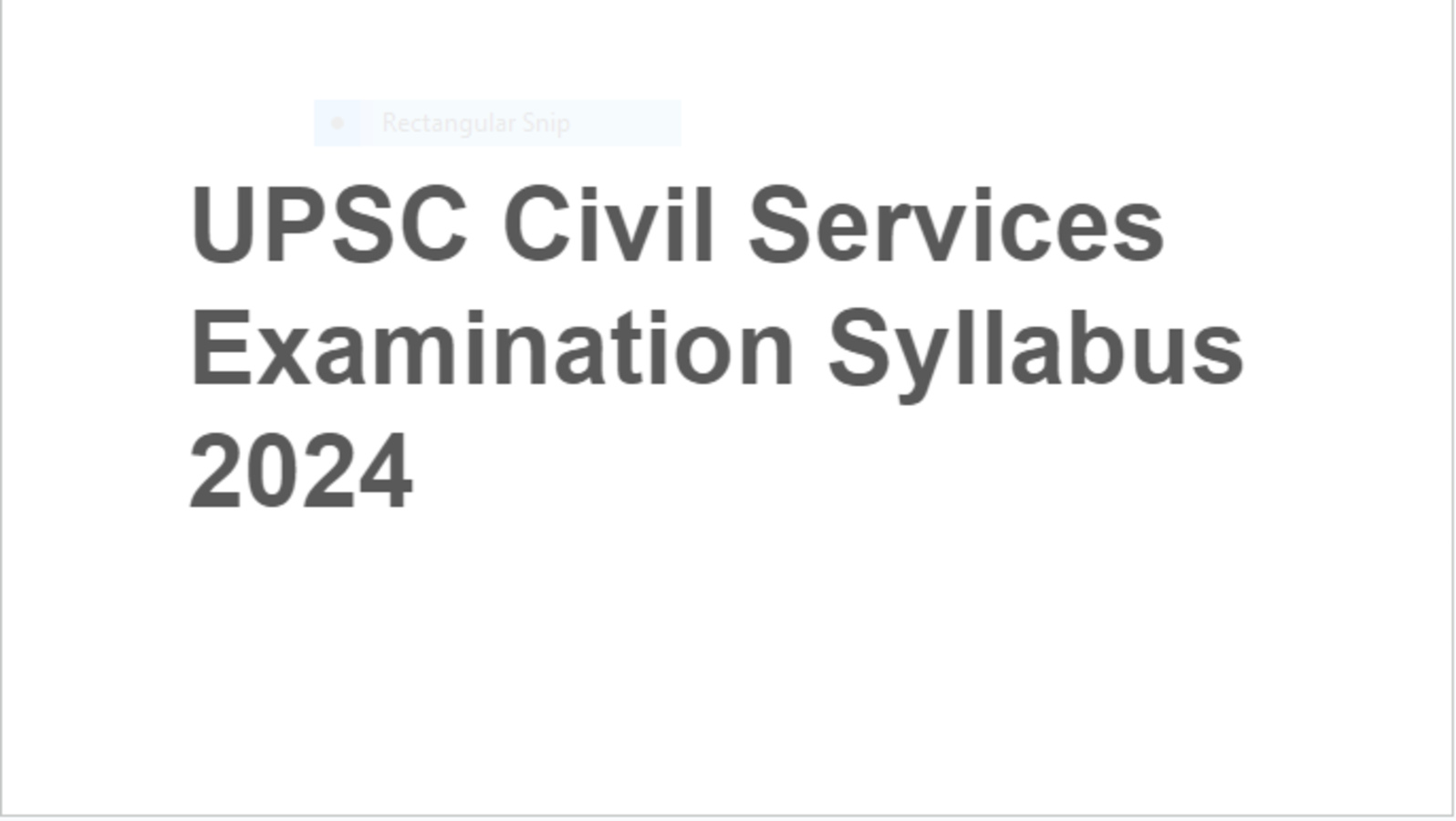UPSC CSE Syllabus 2024