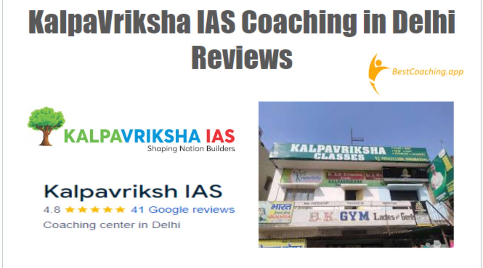 KalpaVriksha IAS Coaching in Delhi Reviews
