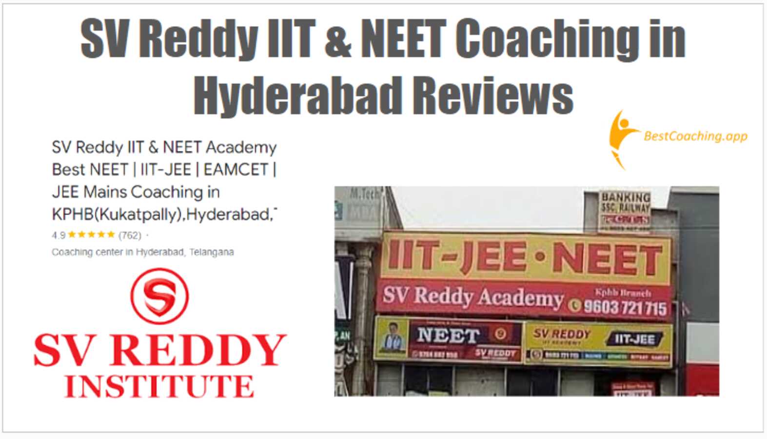 SV Reddy IIT & NEET Coaching in Hyderabad