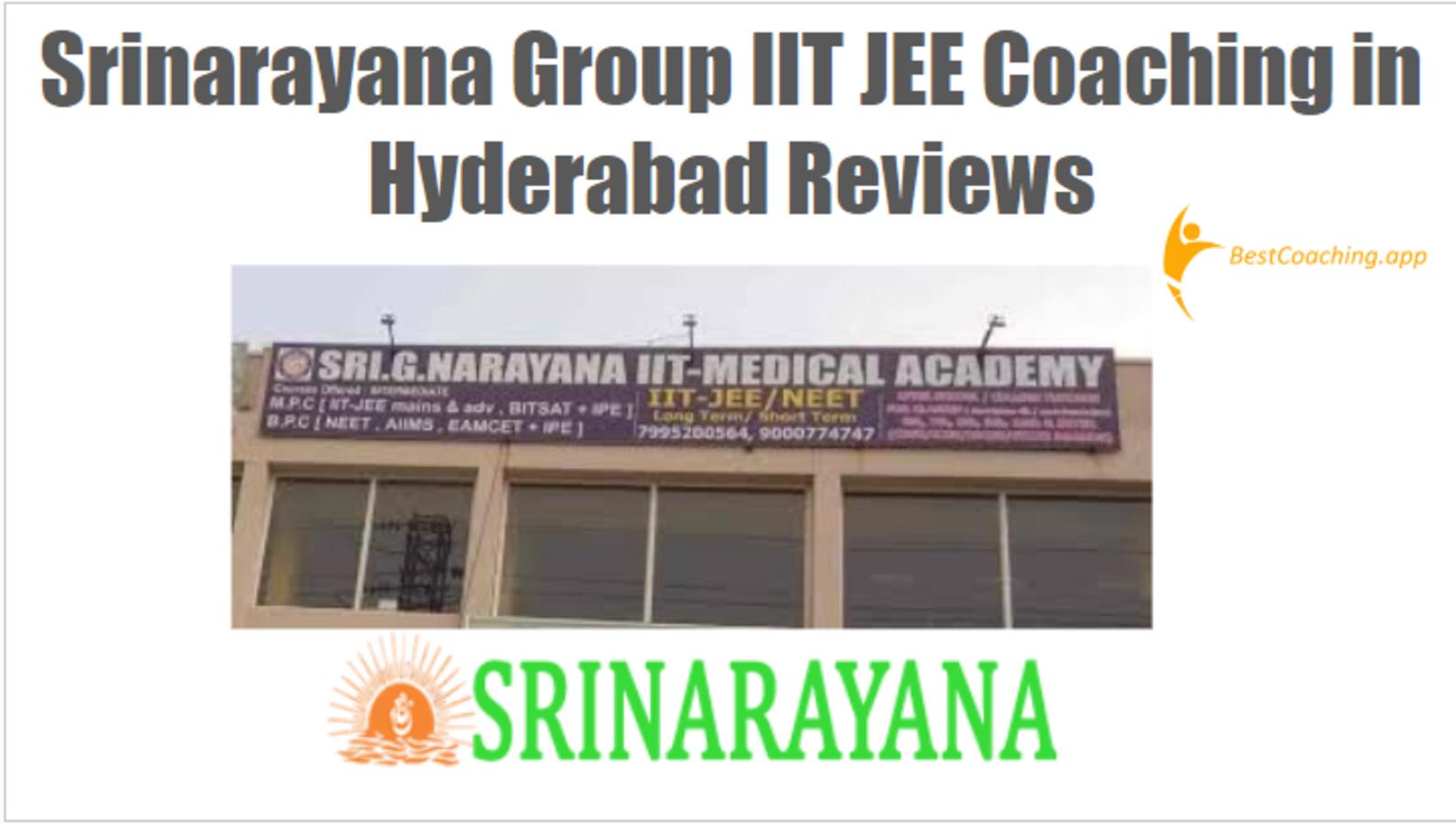 Srinarayana Group IIT JEE Coaching in Hyderabad